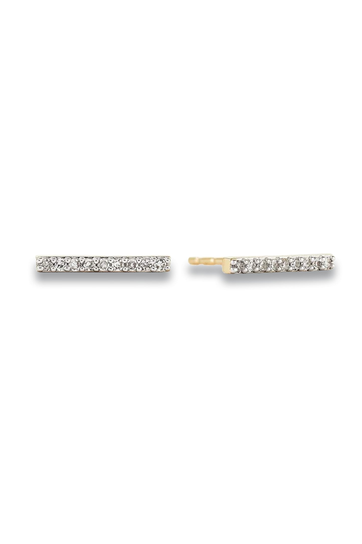 Pavé Diamonds Long Bar Studs
