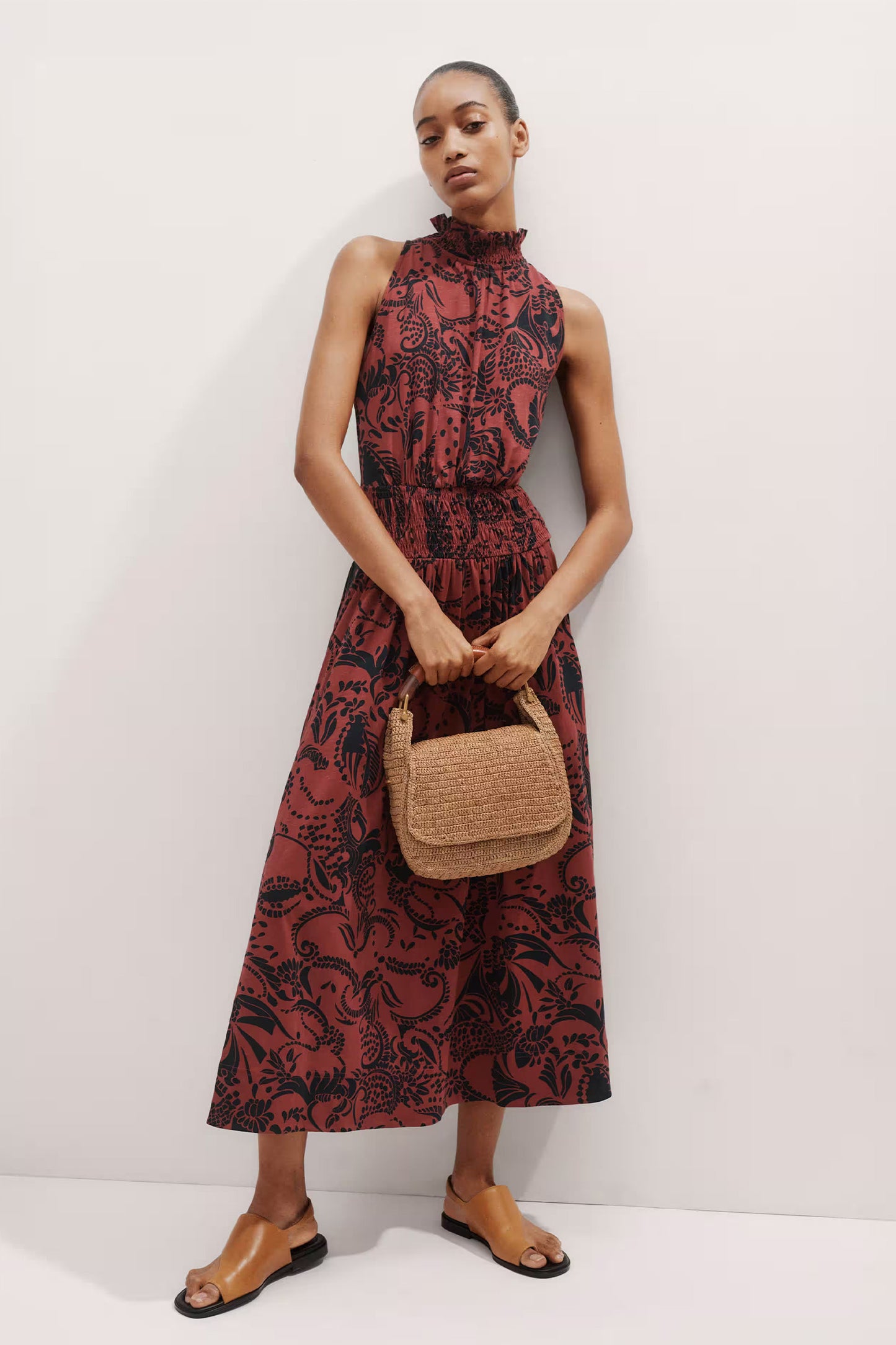 Silhouette Print Maxi Dress