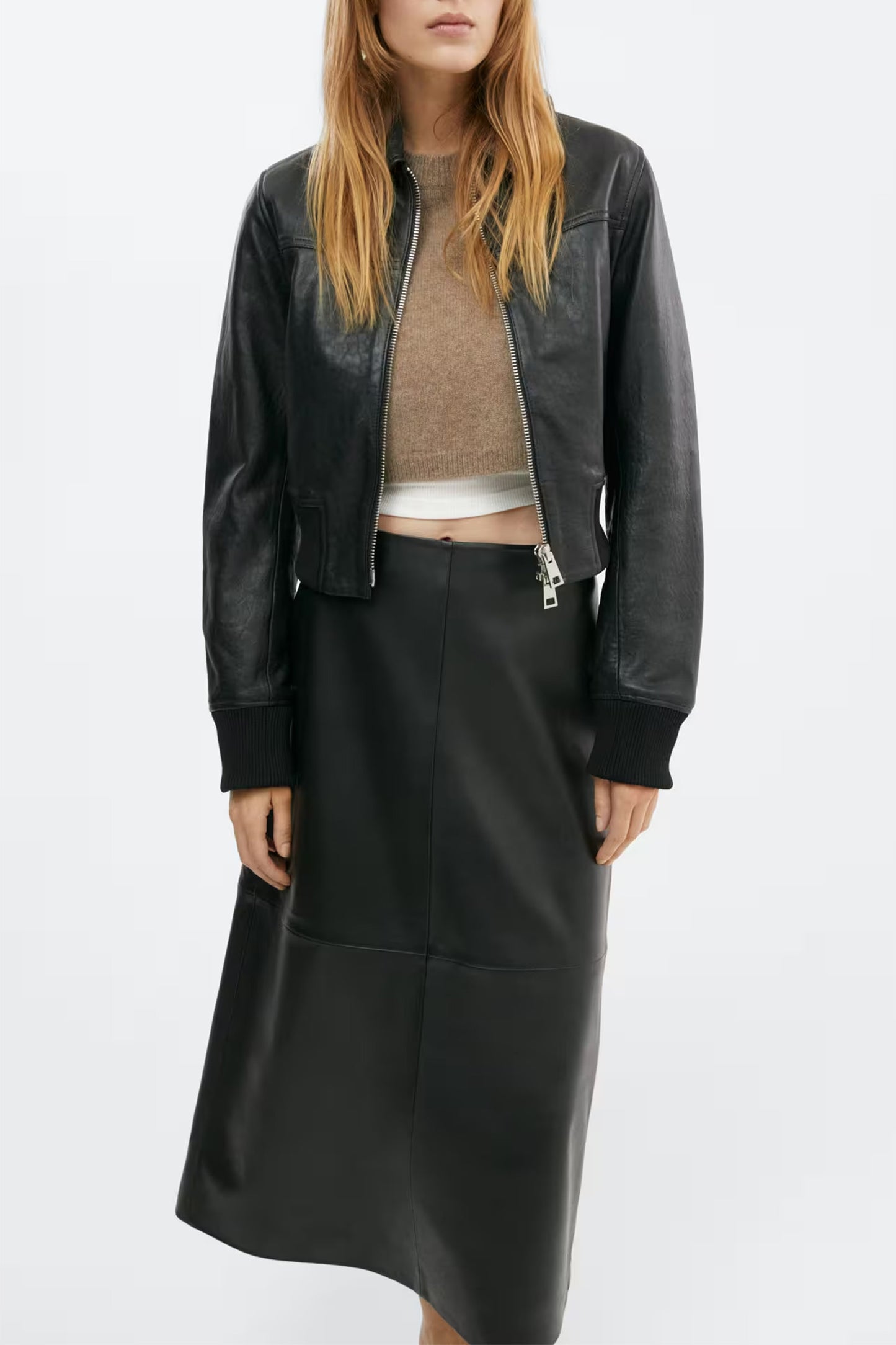 Leather Midi Skirt