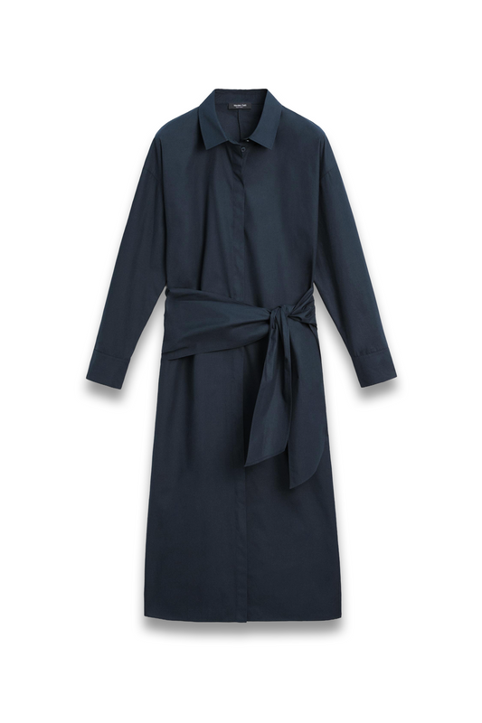 Midi Shirt Dress With Scarf Detail
