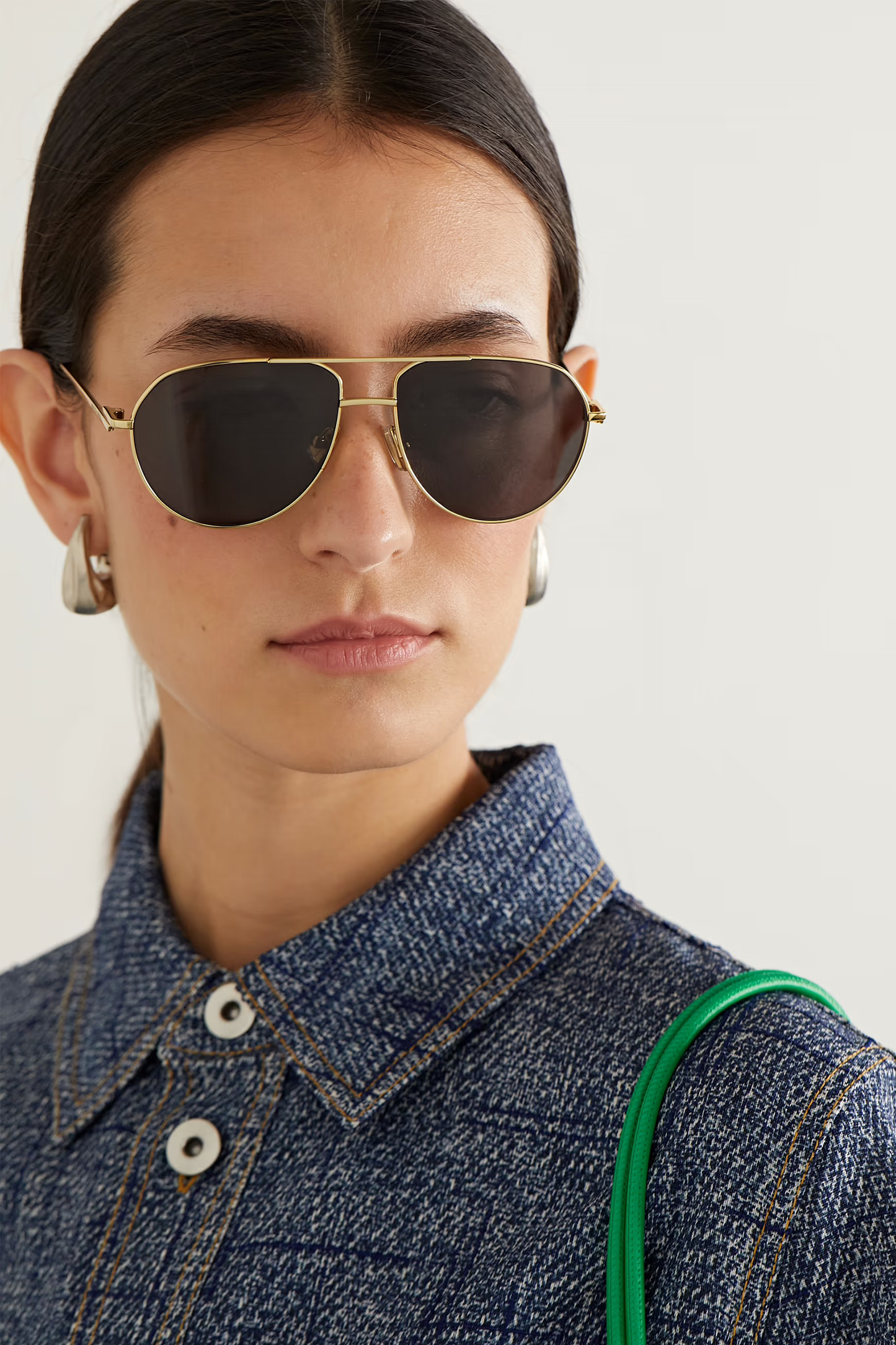 Aviator-Style Gold-Tone Sunglasses