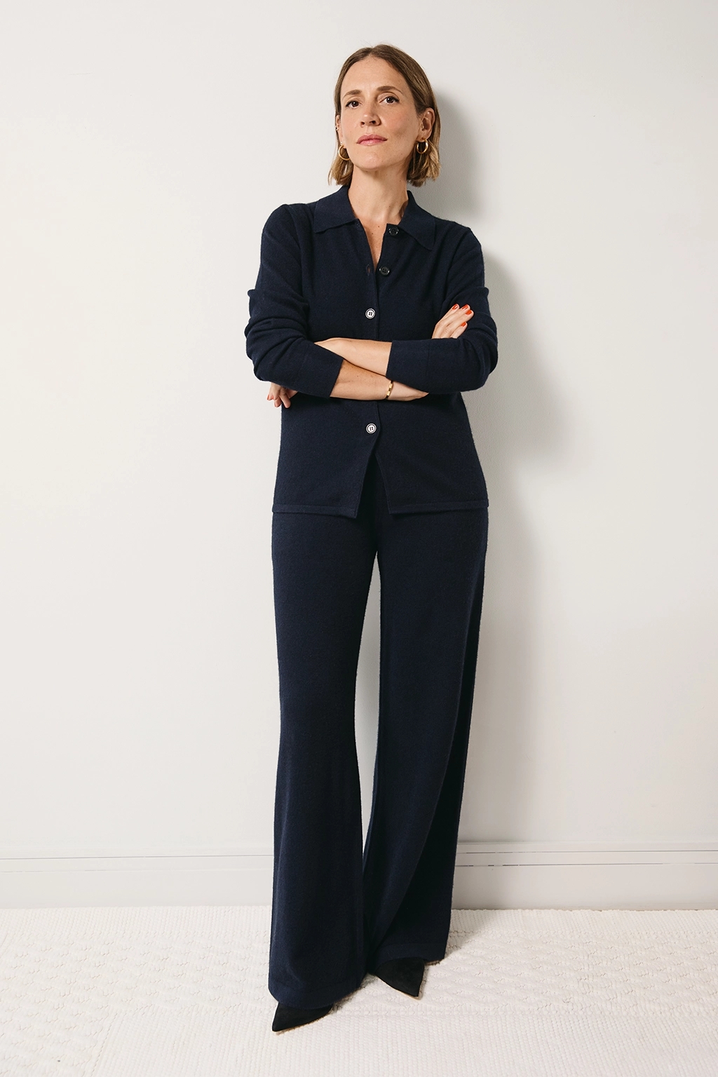 The Antonella Top & Ermen Cashmere Co-ord in Navy