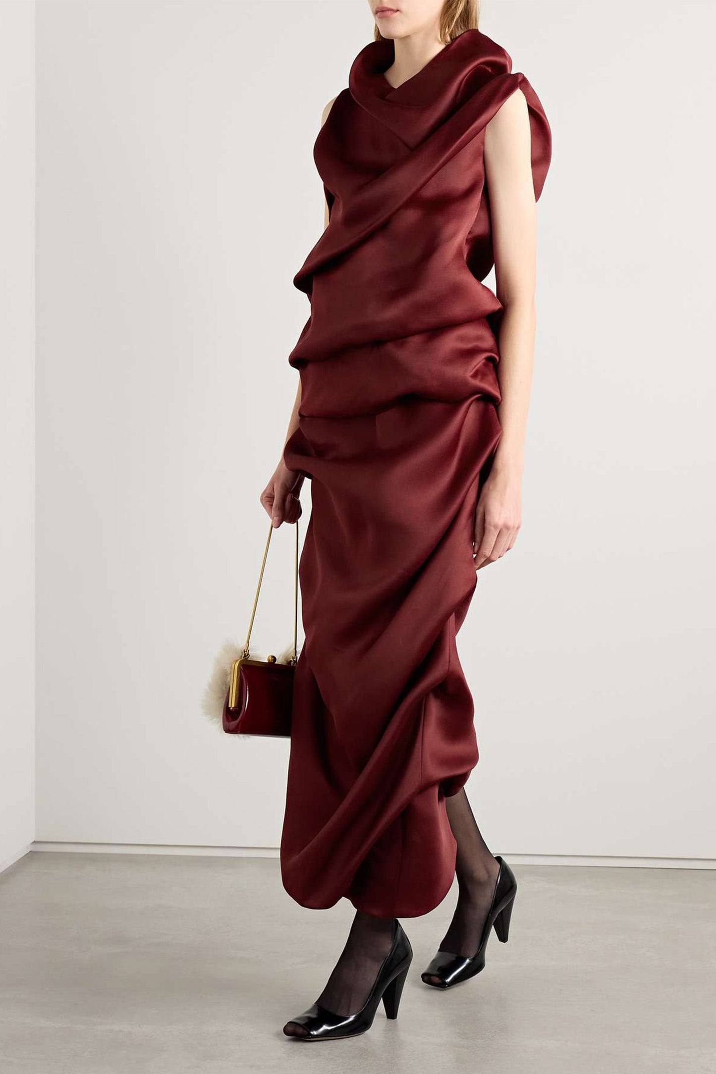Luola Draped Silk-Gazar Blouse