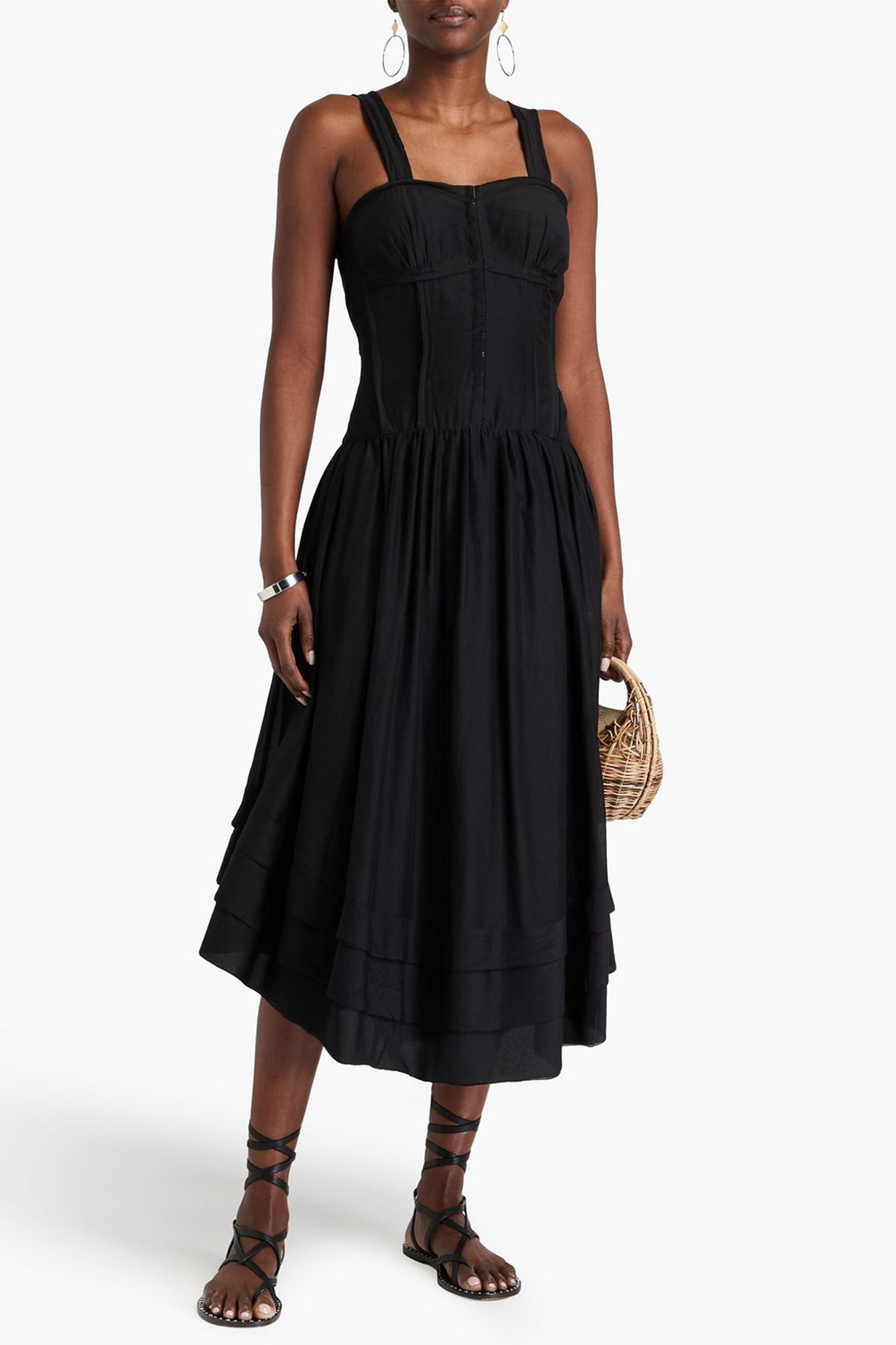 Faye Cotton and Silk-Blend Voile Midi Dress