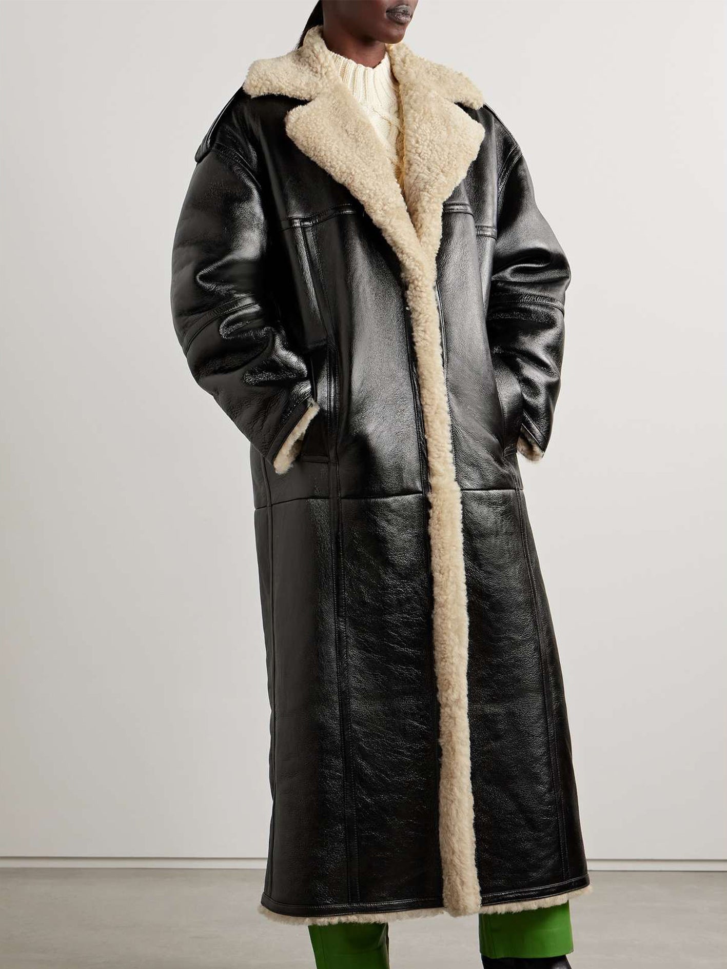 Gimma Paneled Shearling Coat