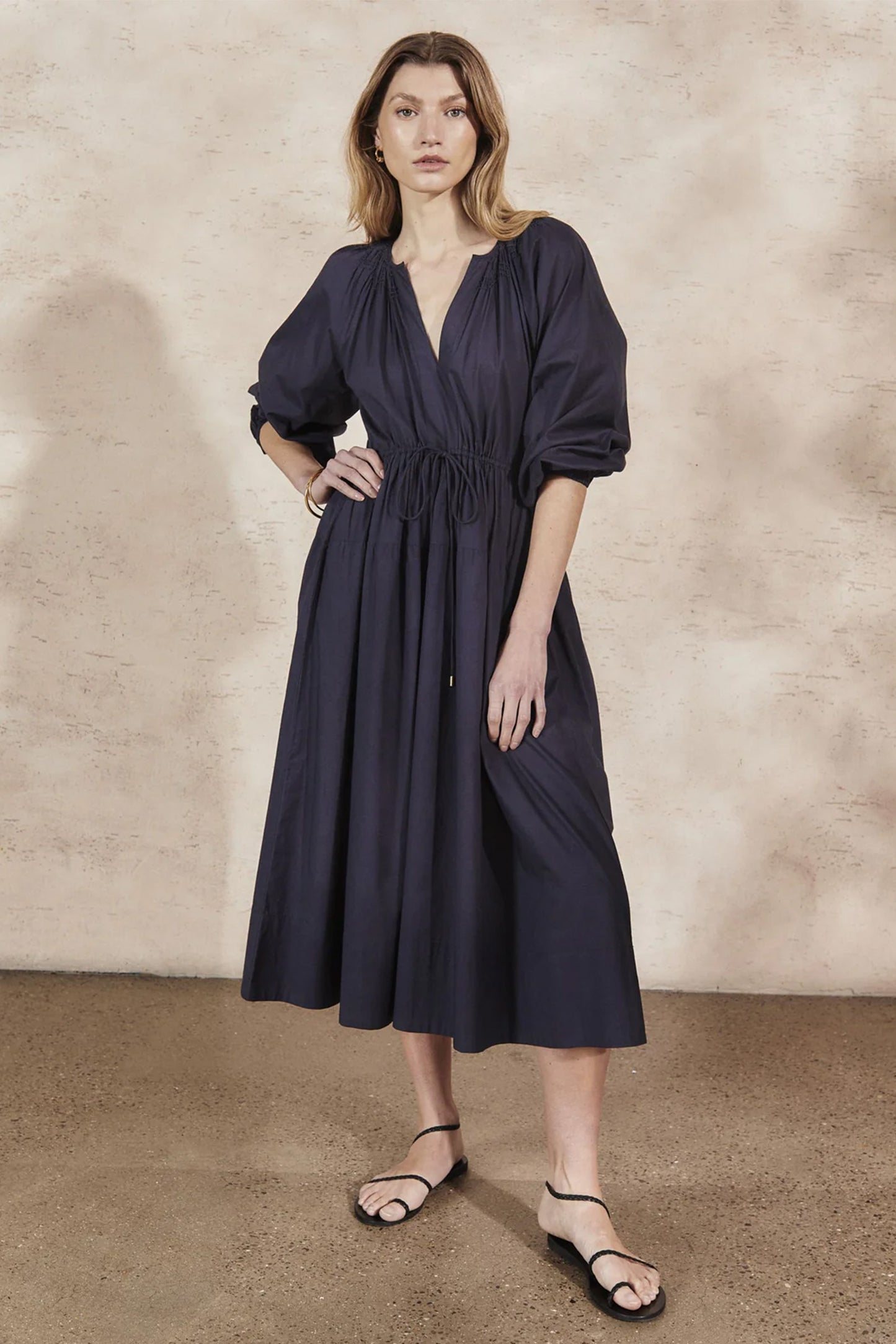 VICTORINE - Midnight Cotton Dress