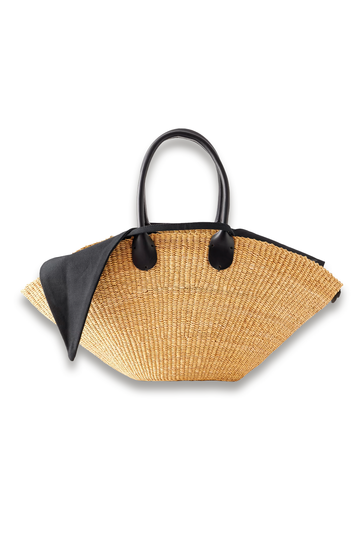 Sophia Leather-trimmed Raffia Tote