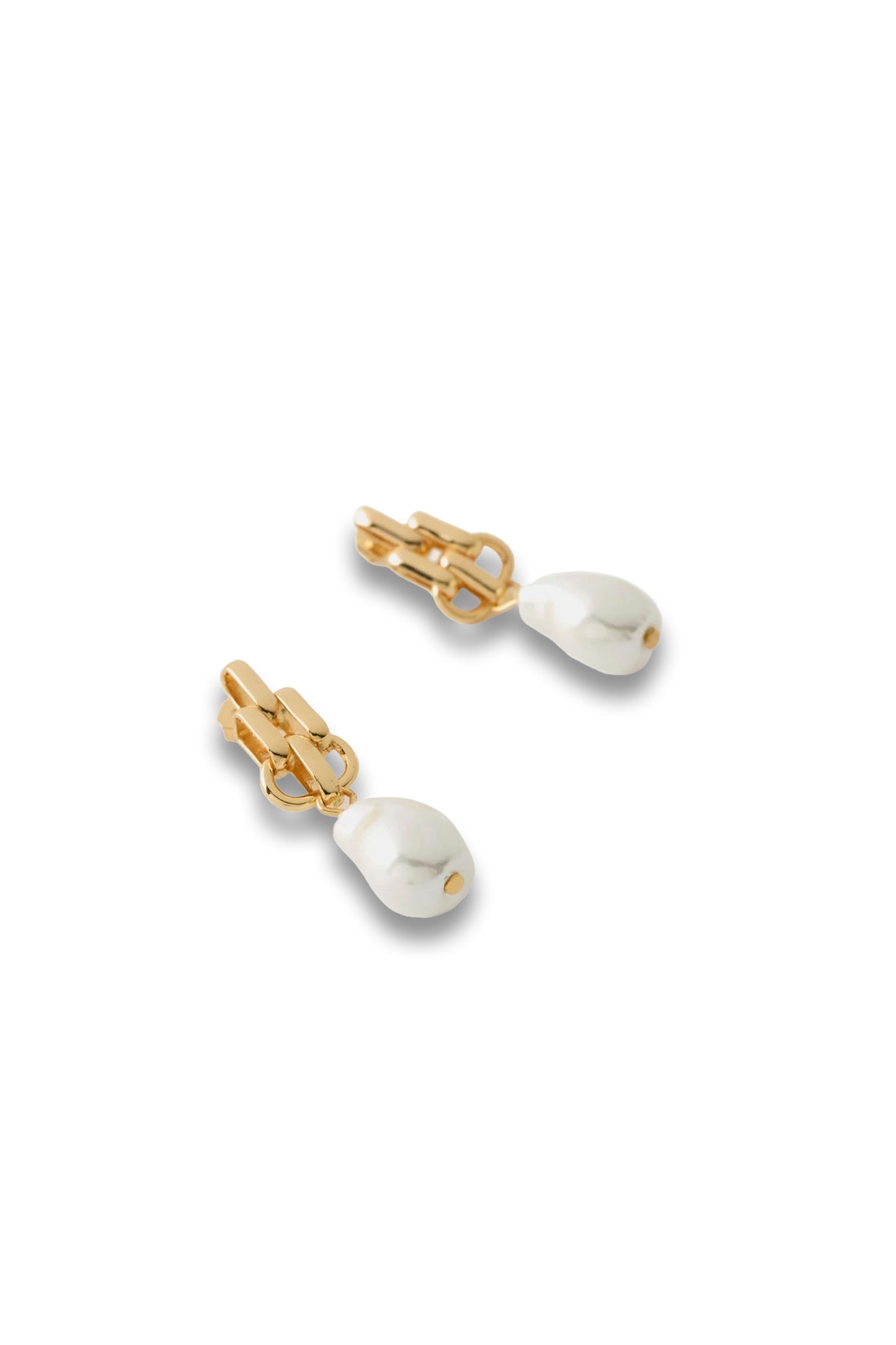 Gold Tone Pearl Drop Earrings