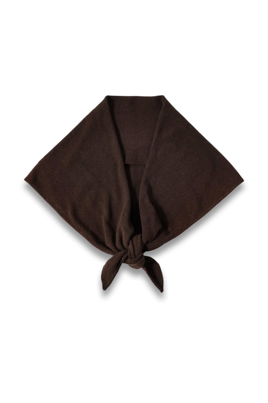 Brown Wrap Triangle Knit Scarf