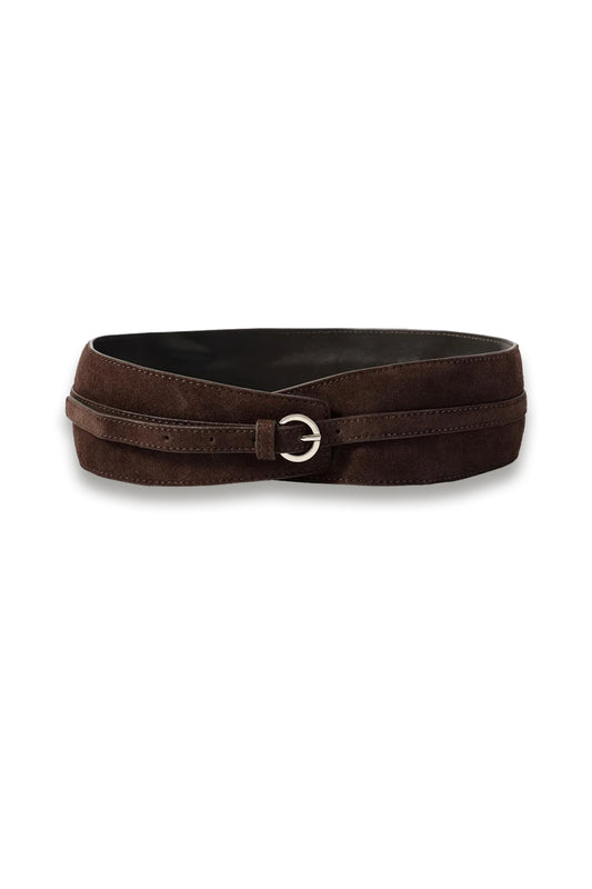Brown Suede Wide Belt