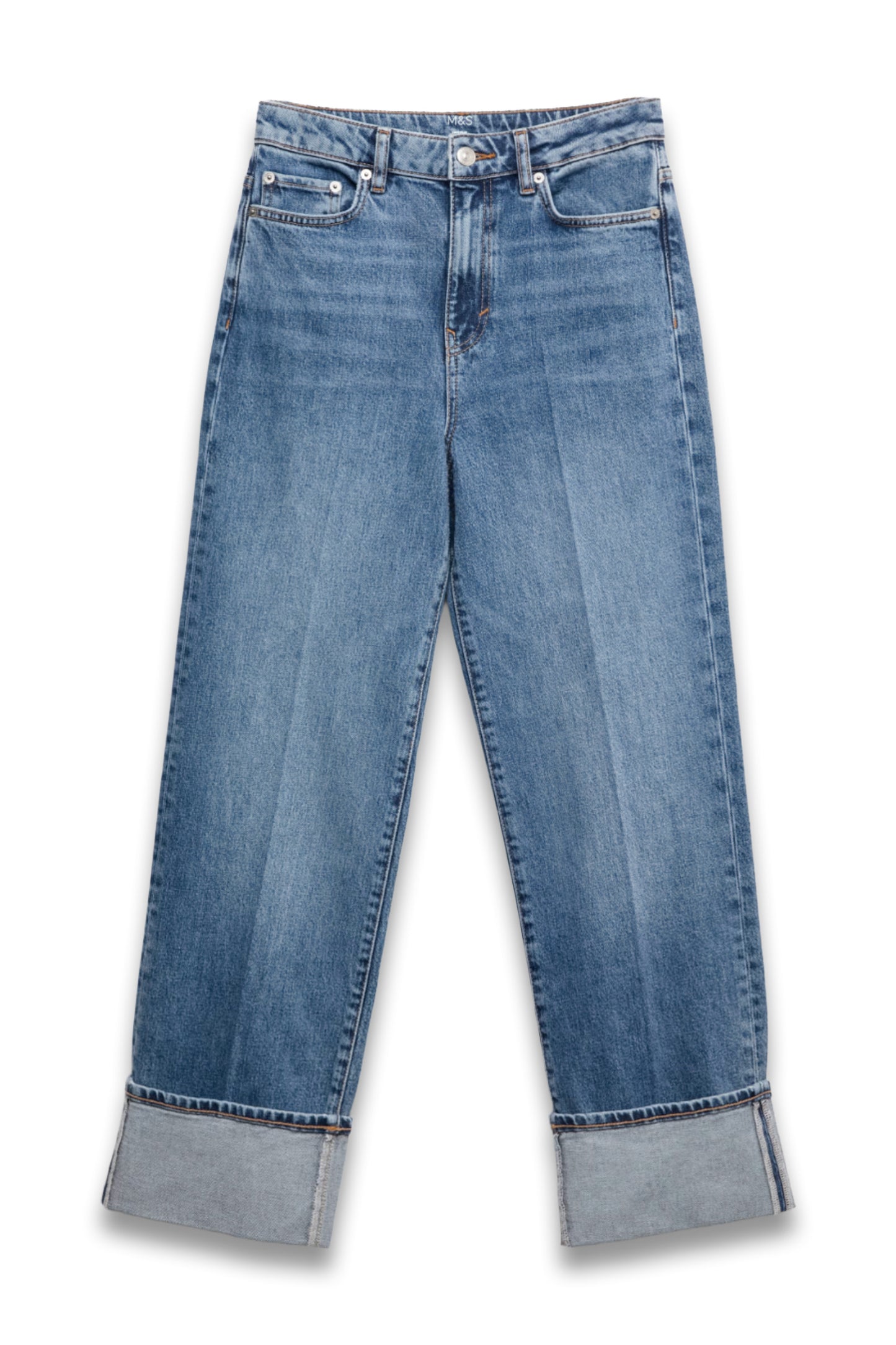 Mid Rise Wide Leg Jeans