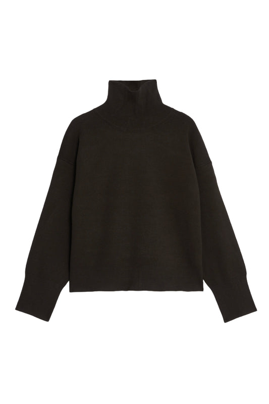 Funnel Neck Jumper Dark Brown
