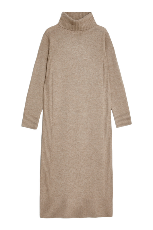 Merino Wool Rich Knitted Dress with Cashmere
