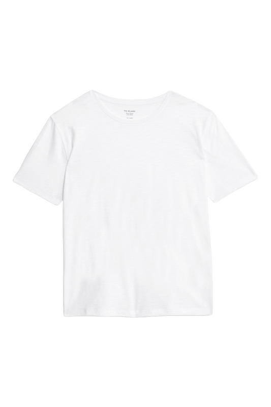 Soft White Cotton Modal Relaxed T-Shirt