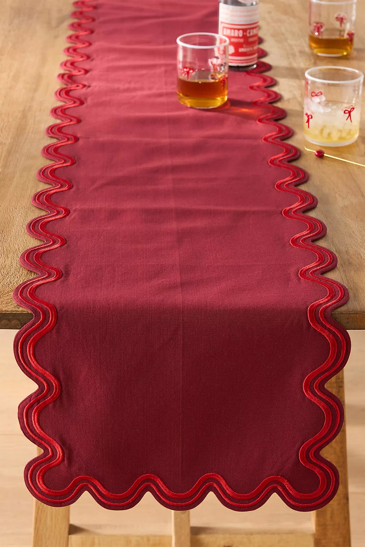 Madeline Embroidered Cotton Table Runner