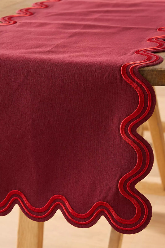 Madeline Embroidered Cotton Table Runner