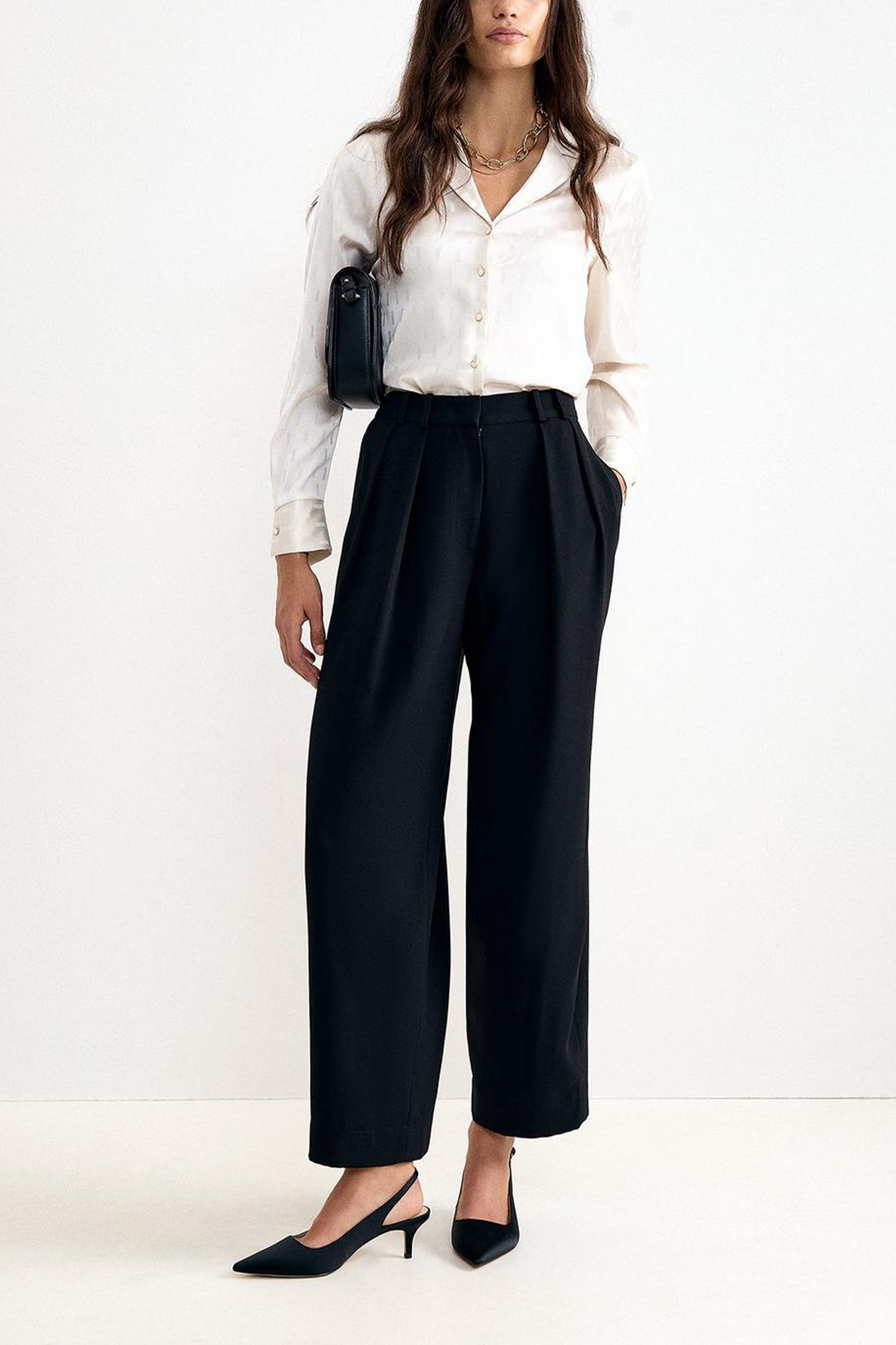 Madeline Pleat Straight Leg Trousers