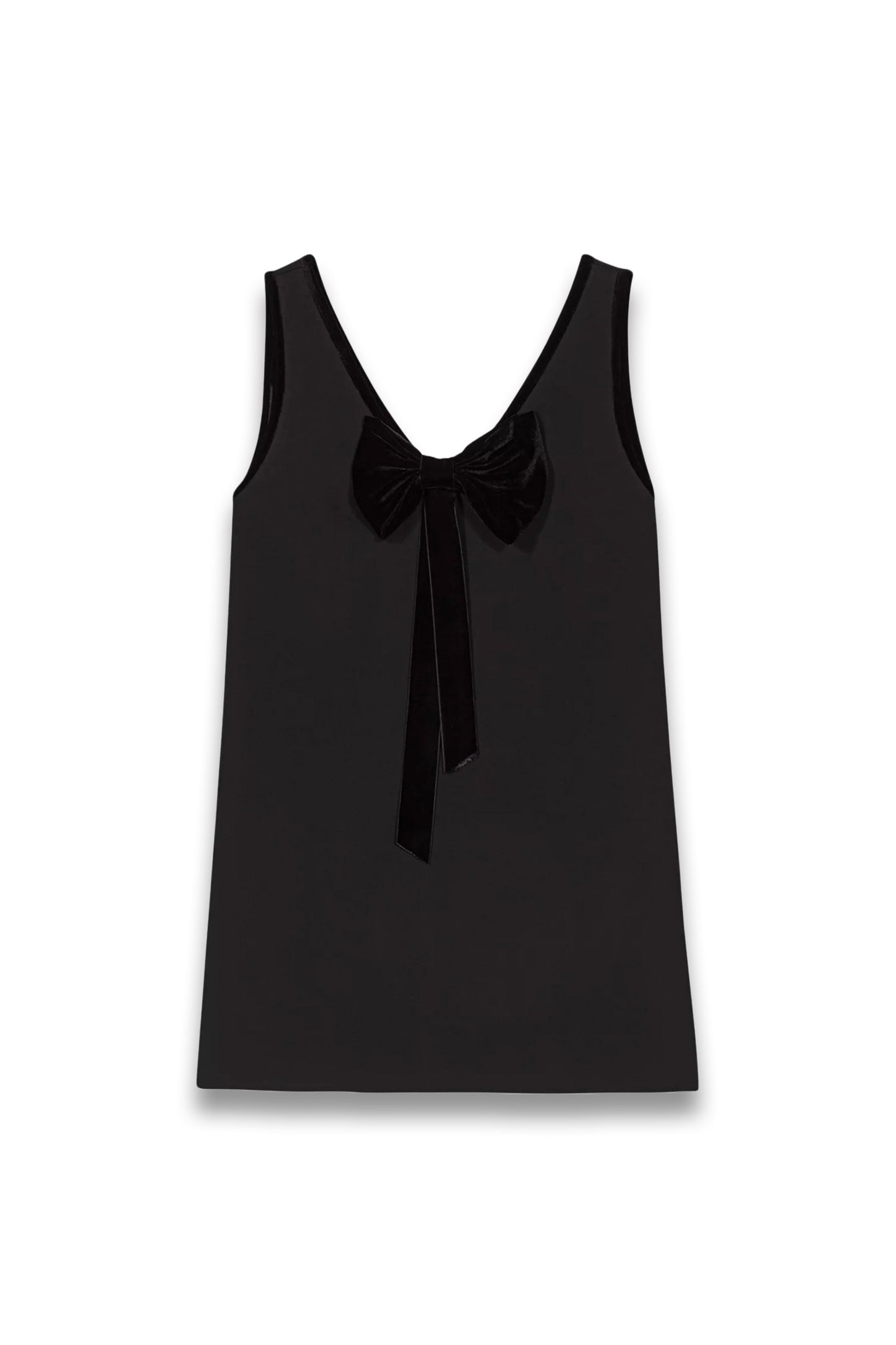Bow-embellished Relaxed-fit Sleeveless Woven Mini Dress