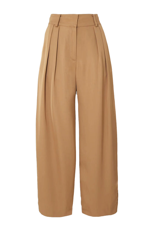 Piscali Pleated Satin Wide-Leg Pants