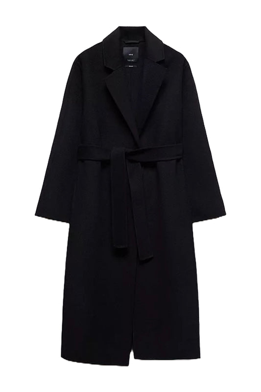 Mango Batin Wool Blend Coat, Black