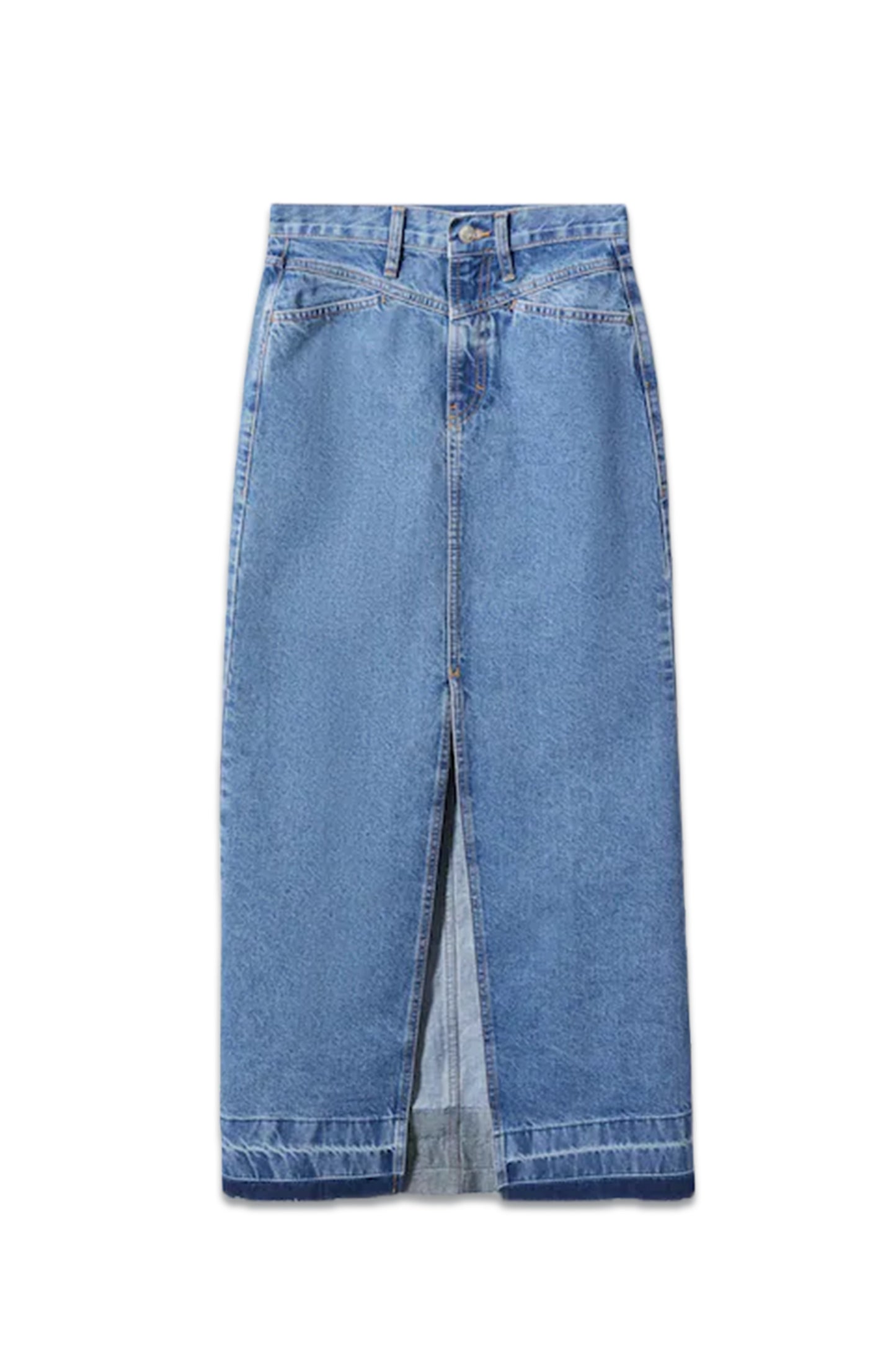 Denim long skirt