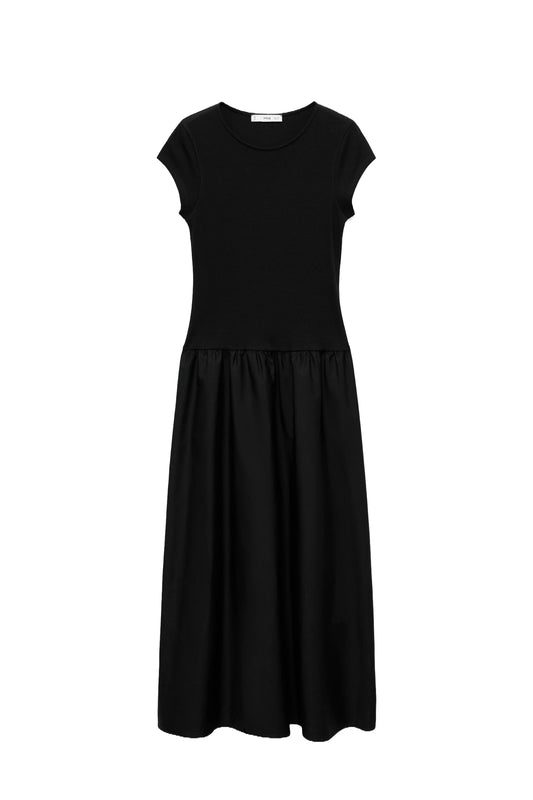 Flared Dress with Ruffled Hem