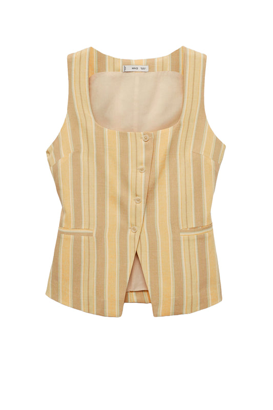 Striped Waistcoat With Buttons