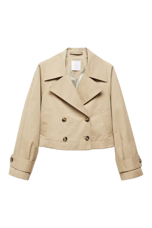 Cropped Trench Coat With Lapels