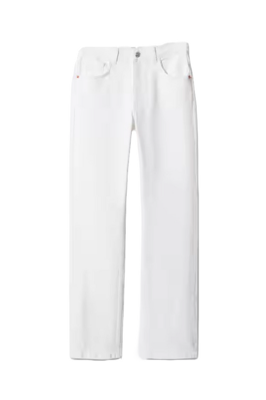 Medium-Comfort White Straight Jeans