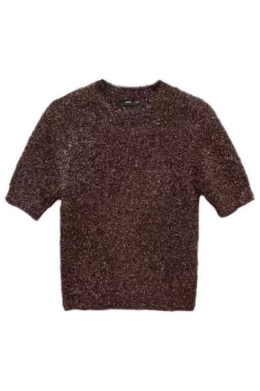 Short-Sleeved Lurex Sweater
