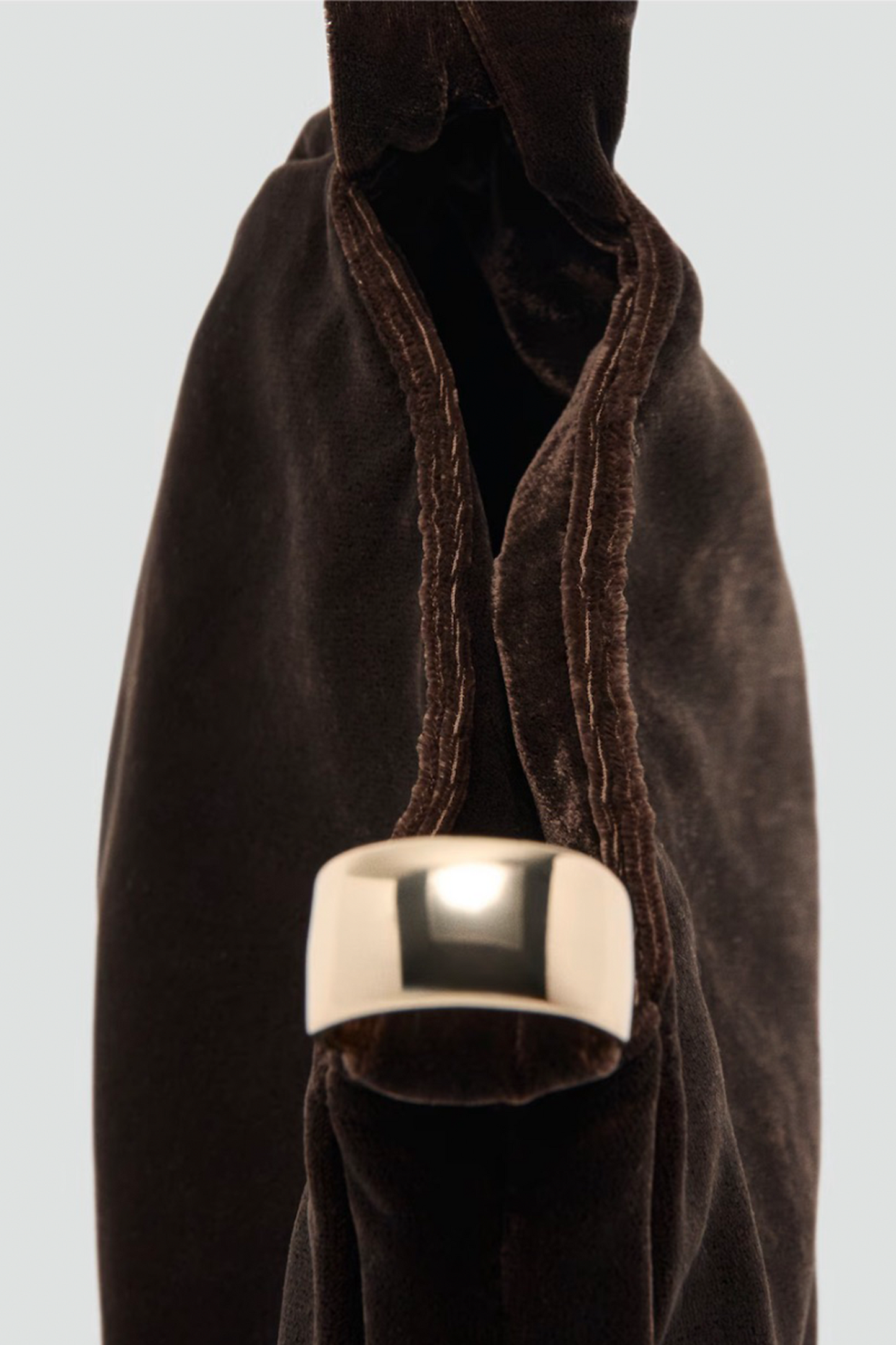 Velvet Handbag with Metallic Detail