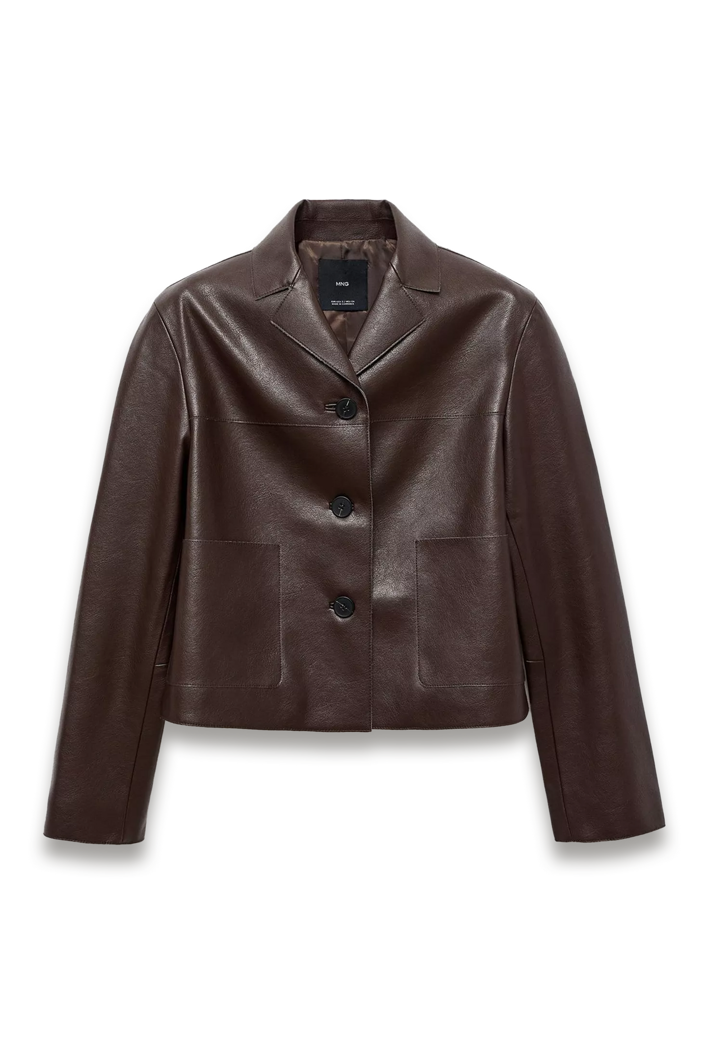 Sabi Faux-leather Jacket in Dark Brown