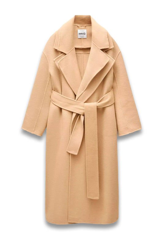 Colorado Belted Wool Blend Coat, Tan