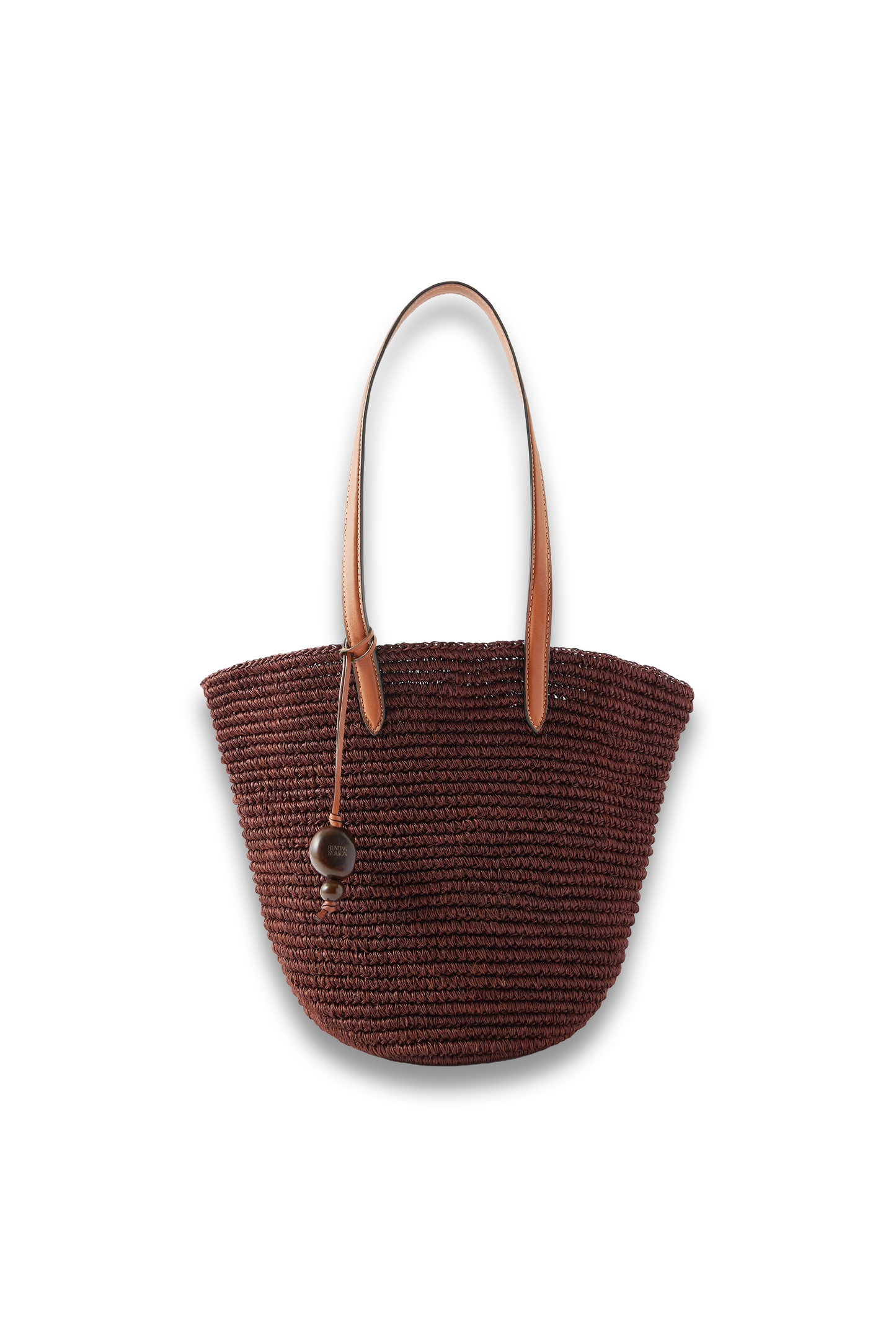 Market Leather-trimmed Woven Raffia Tote
