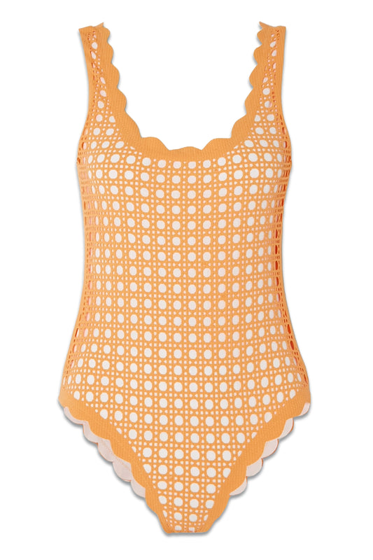 Palm Springs Scalloped Laser-cut Swimsuit
