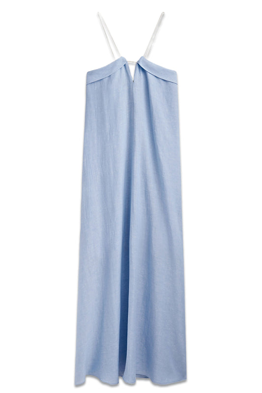 Long Dress With Neckline And Cord Straps