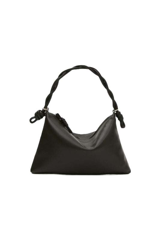 Mini Nappa Leather Shoulder Bag With Plaited Strap