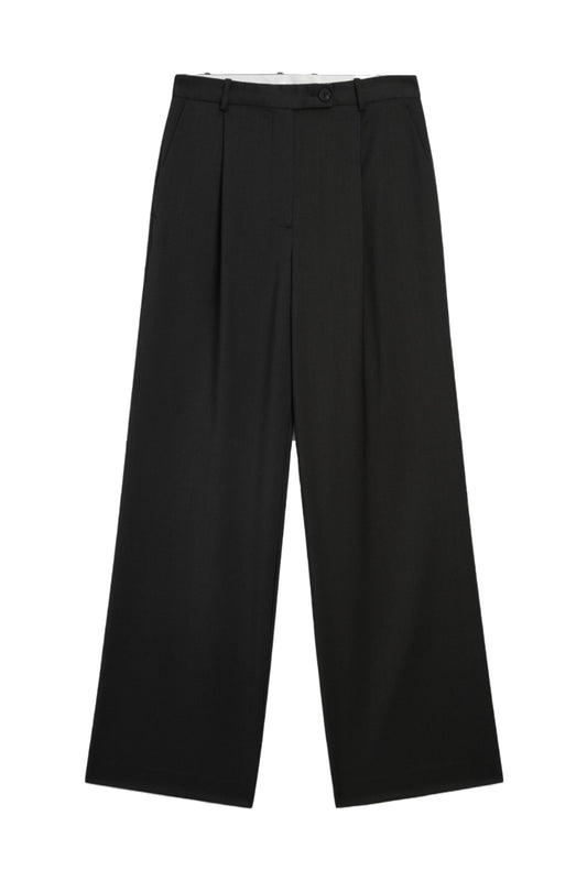 Wide-leg Darted Suit Trousers