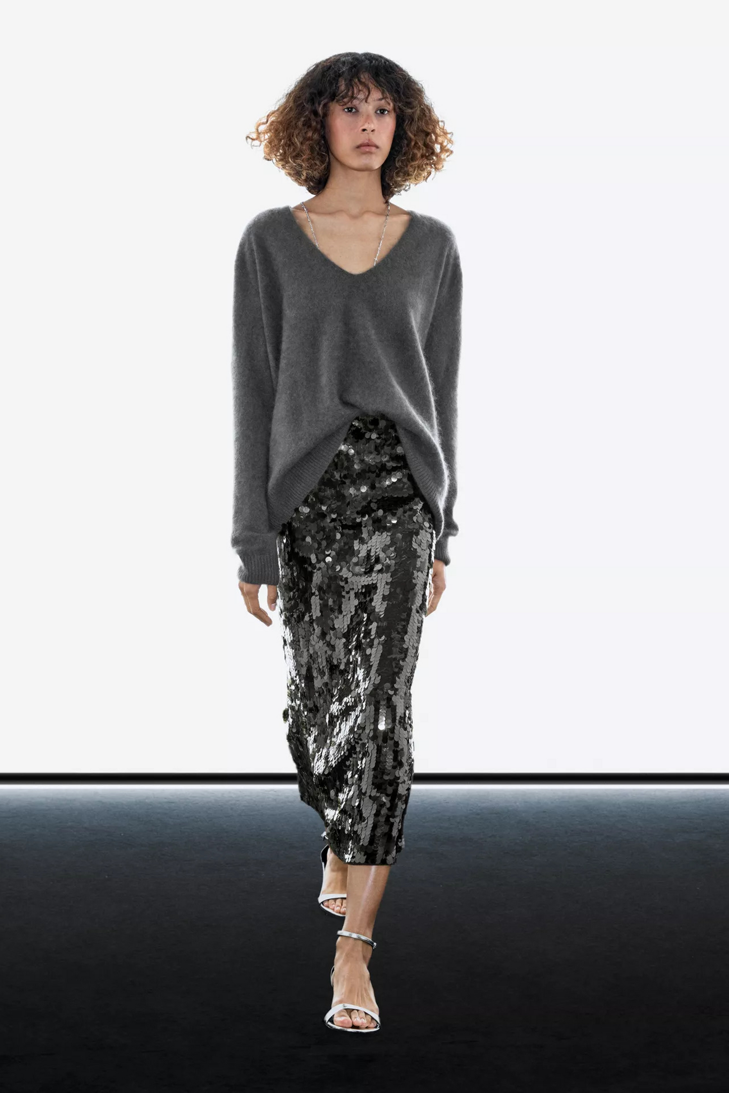 Midi Skirt With Sequins