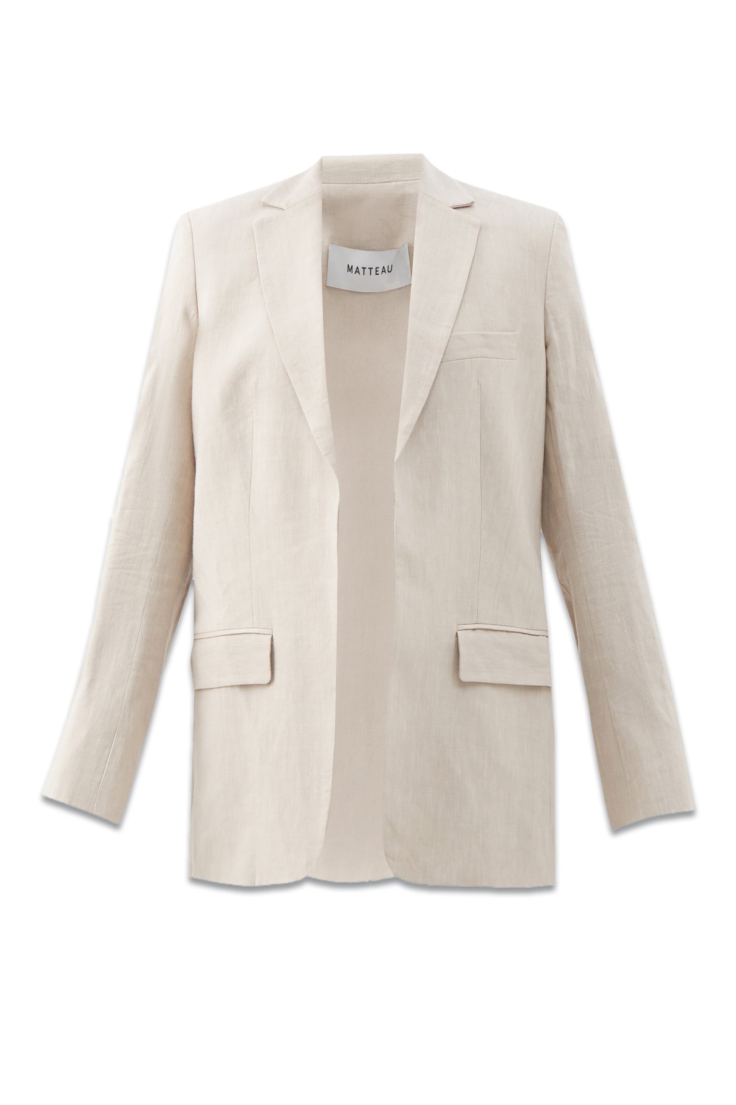 Notch-lapel Linen-blend Blazer