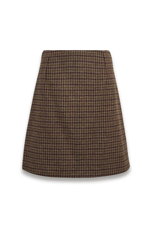 Purple Wool-Blend A-Line Skirt