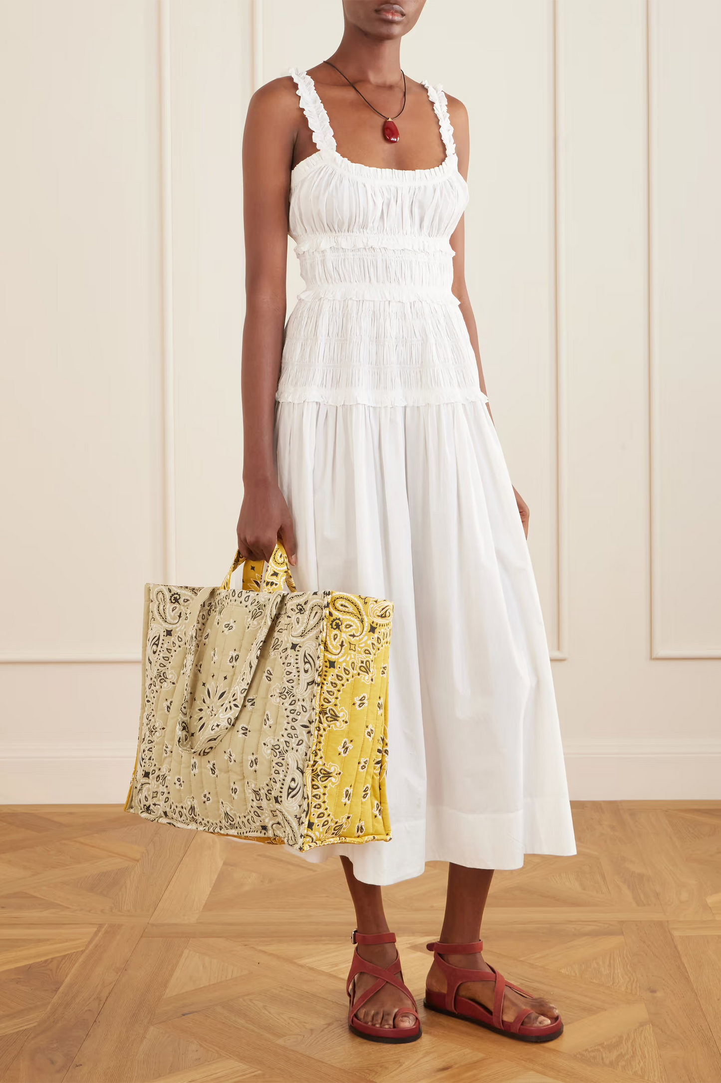 Maxi Cabas Quilted Bandana-print Cotton Tote