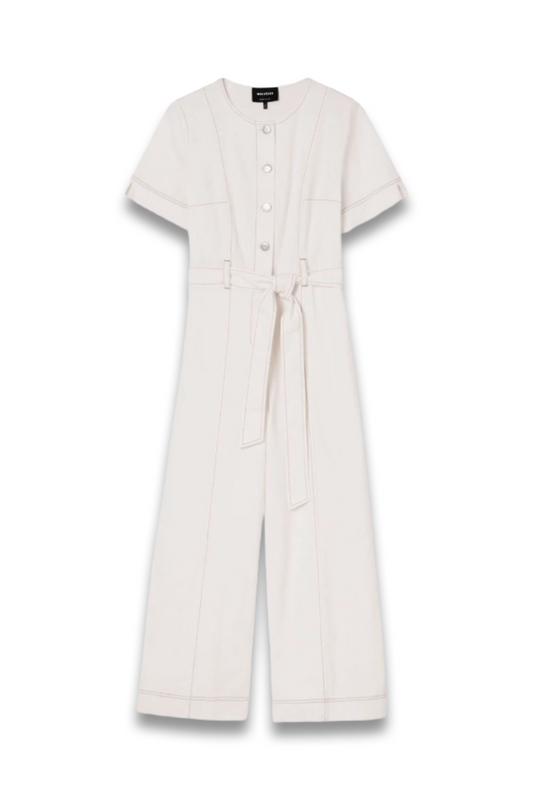 Ivory Button Down Jumpsuit