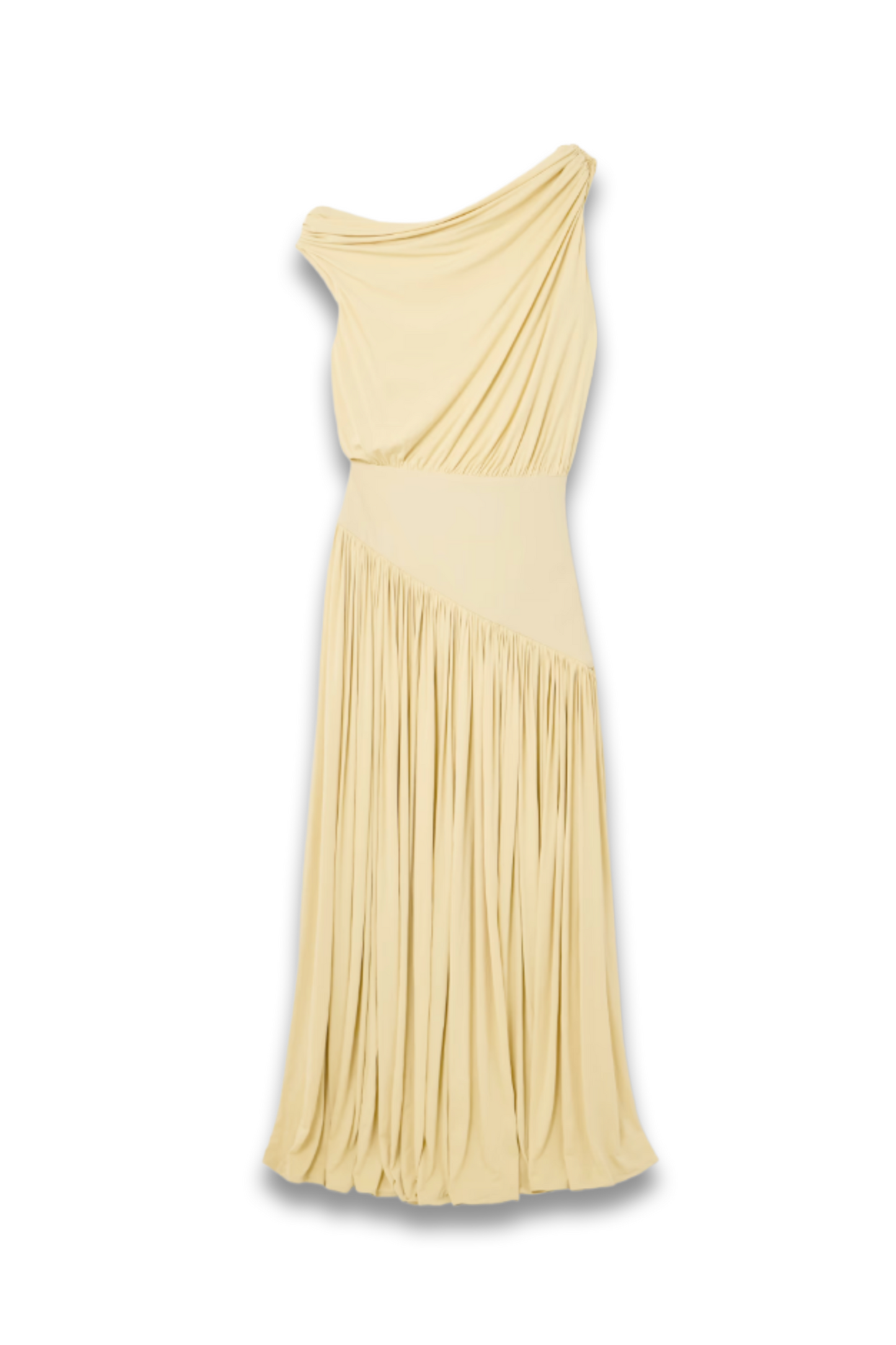 Gwen Asymmetric Draped Jersey-Trimmed Stretch-Bamboo Maxi Dress
