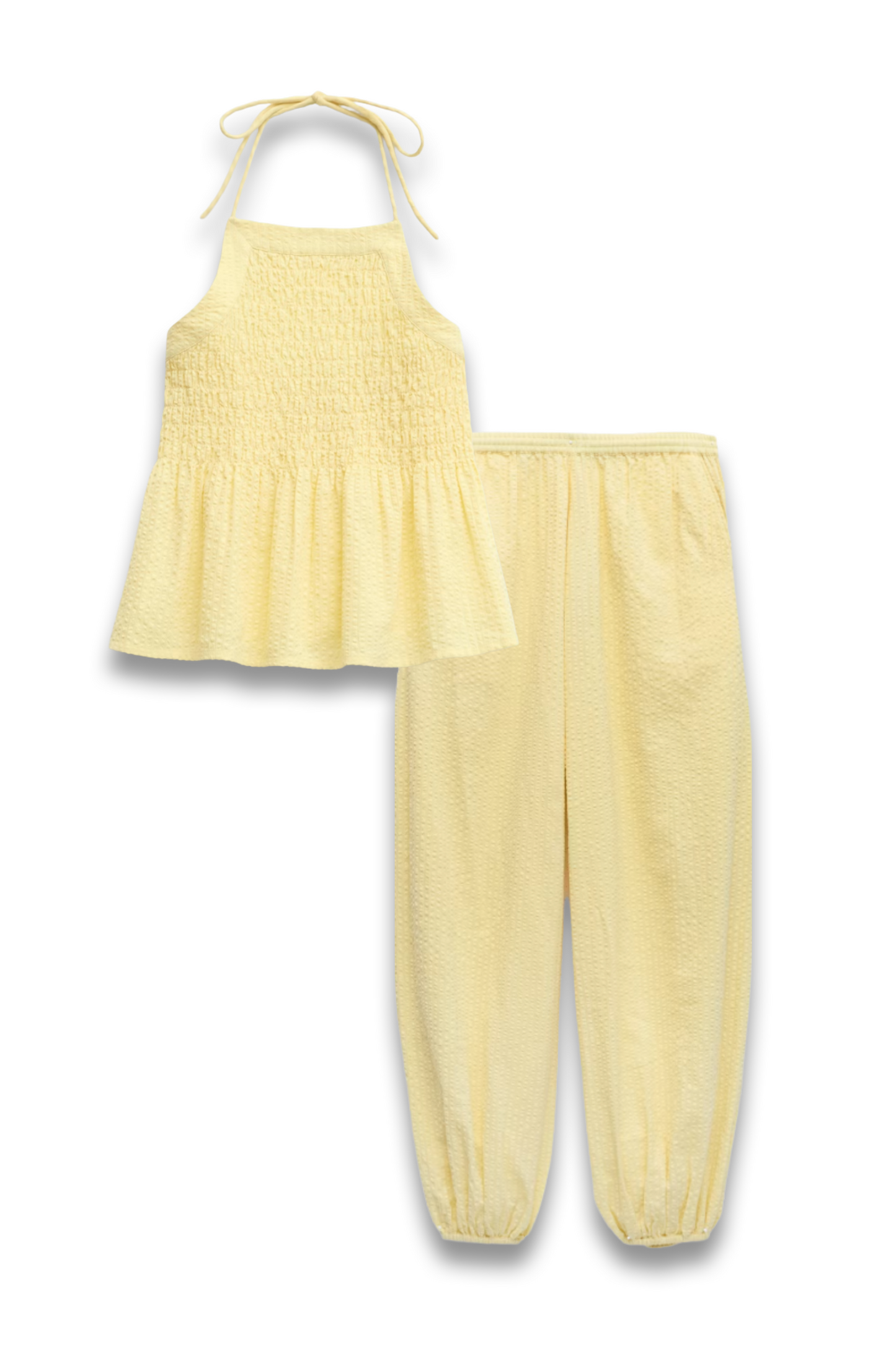 Seersucker Beach Top And Trousers