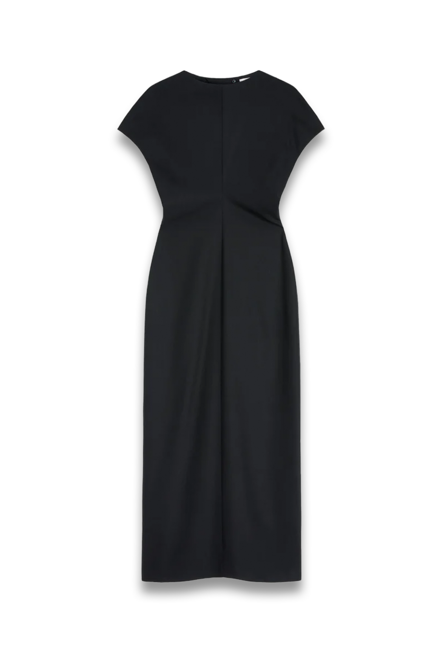 Fluid Viscose Wool Dress Black
