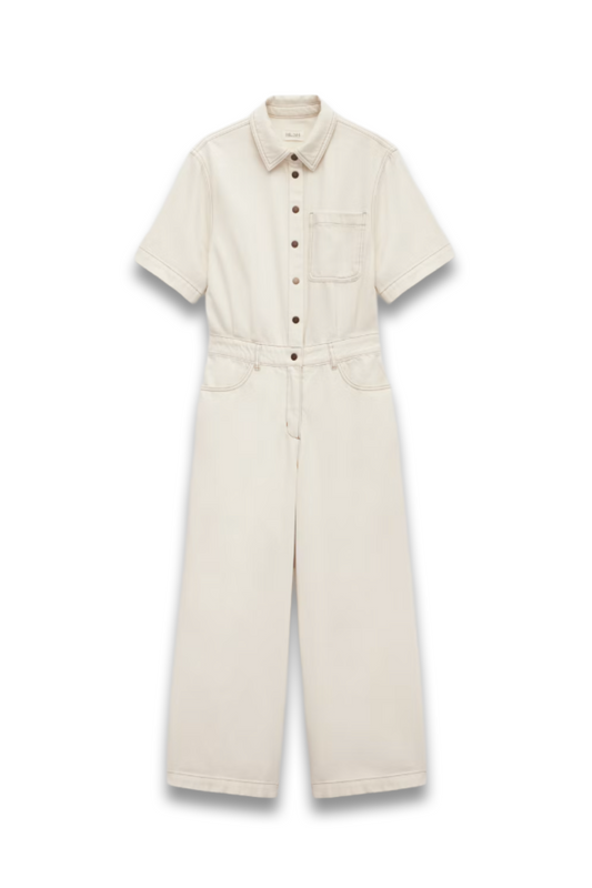 Evelyn Short Sleeve Denim Jumpsuit