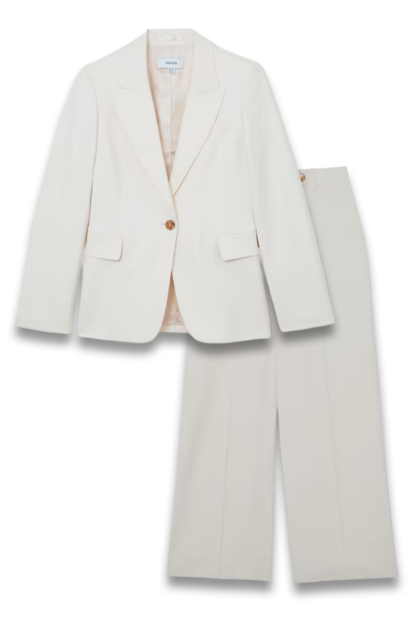Single-Breasted Tailored Blazer and Wide-Leg Seam-Detail Trousers