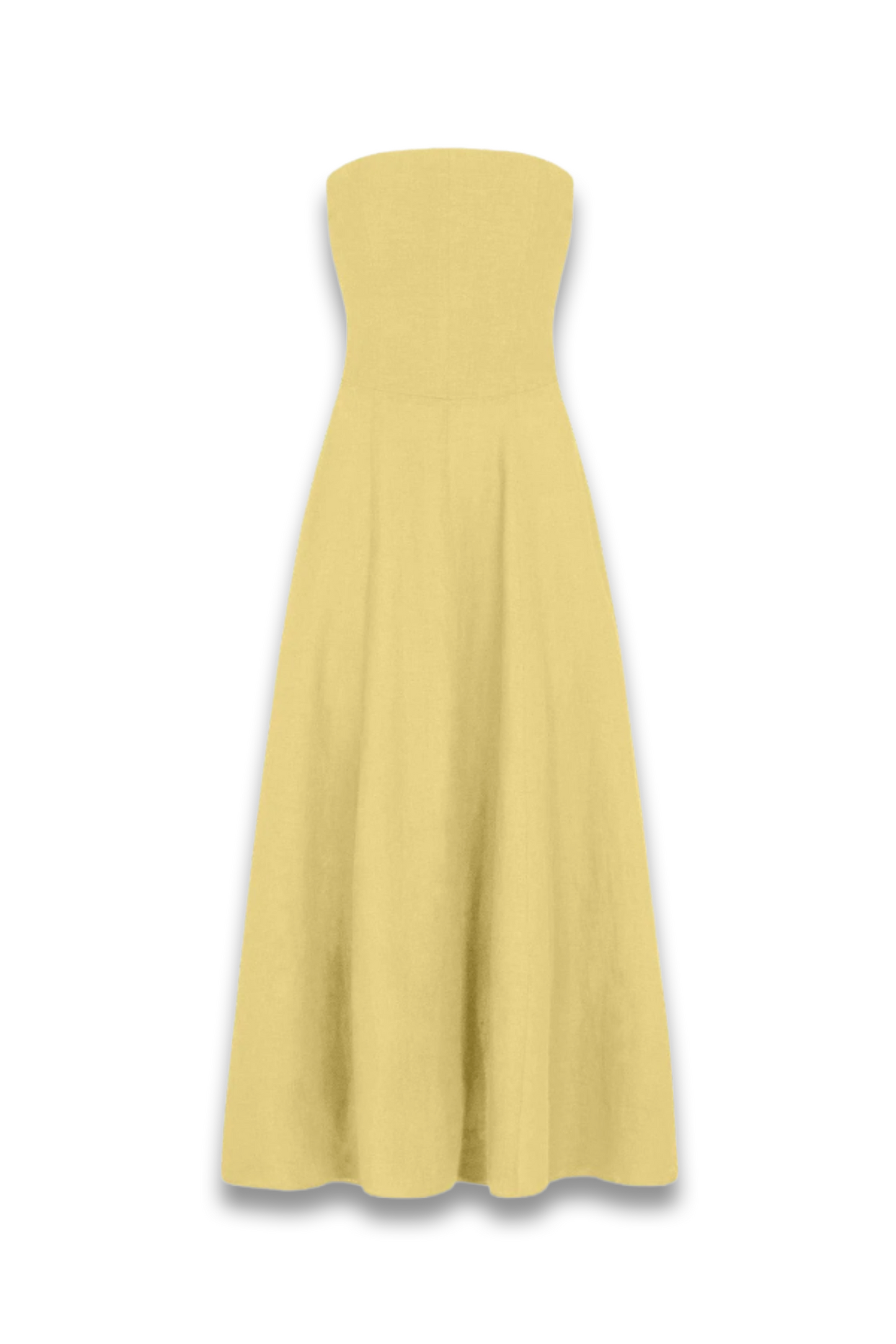 The Chiara Maxi Bandeau Dress in Yellow