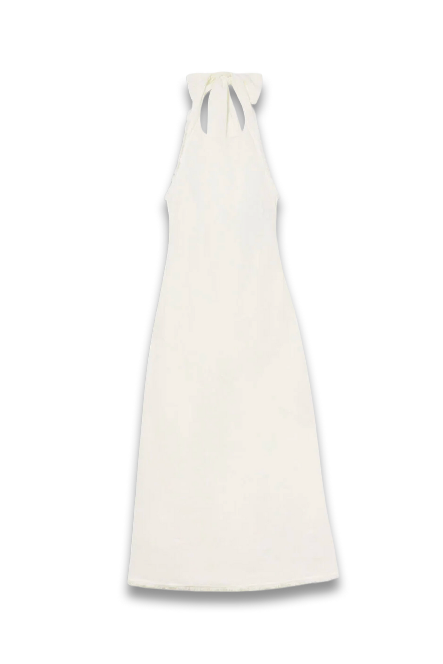 White Linen Halter Neck Dress